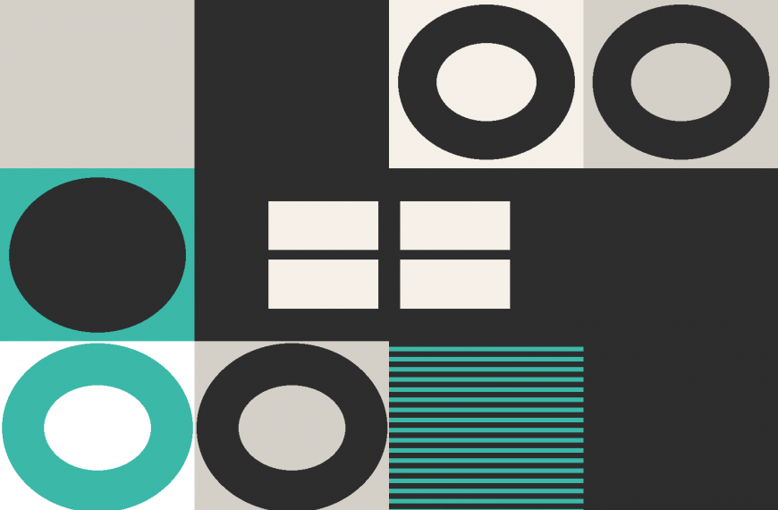 Bauhaus geometric illustration with a hidden parcel silhouette, representing EU customs duty changes on cross-border ecommerce parcels