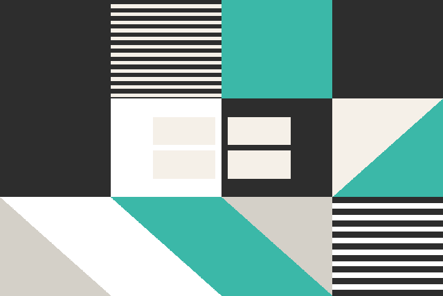 Abstract Bauhaus-style graphic for Liberty Jai's blog post on DPD's new automated Darlington distribution centre